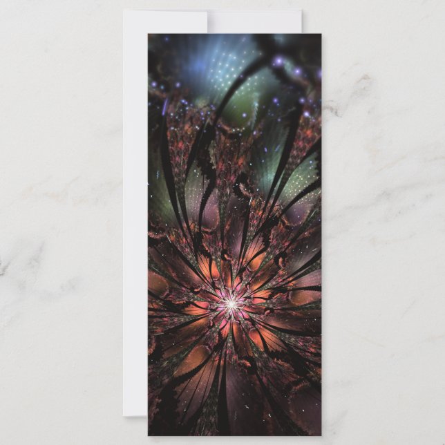 Carte Fleur imaginaire fractale douce et tendresse (Devant)