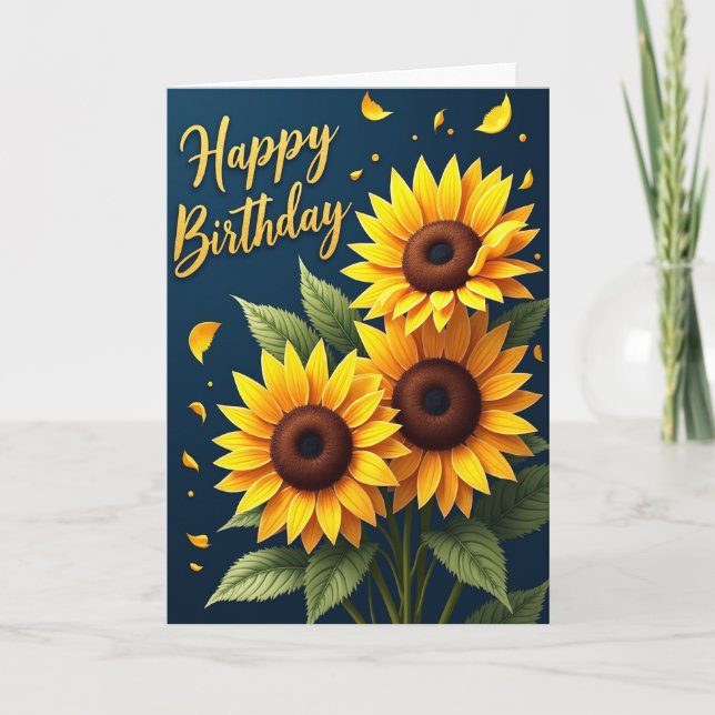 Carte Fleur Jaune Joyeuse (Devant)