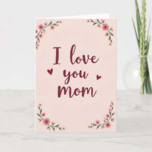 Carte Fleur 'Je t'aime Maman'