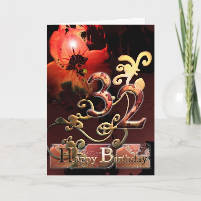 Carte Fleur Lilly Dream Joyeux 32 Fleur d'anniversaire (Devant)