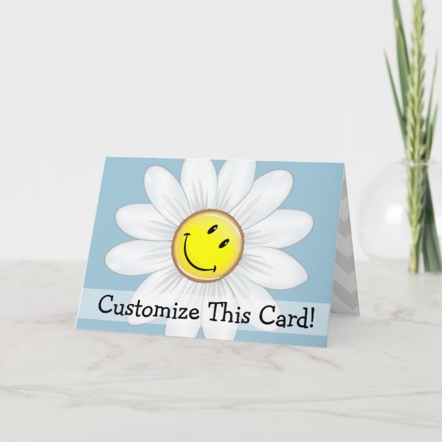 Carte Fleur marguerite souriante (Devant)