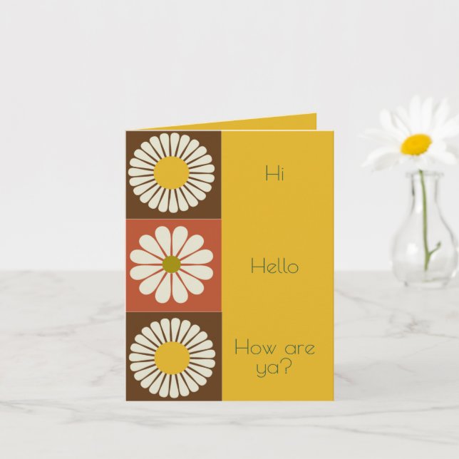 Carte Fleur Mood Gras Blanc Jaune Salutation quotidienne (Petite plante)