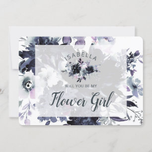 Carte Fleur Nocturne Be My Flower Girl Proposition Card