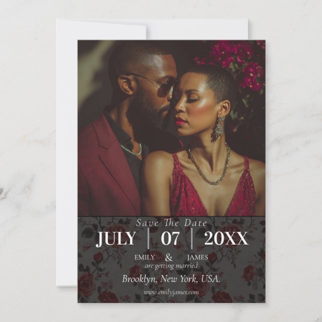 Carte Fleur Rose classique Mariage printemps Enregistrer (Devant)