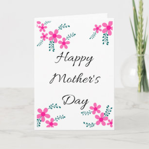 Carte Fleur rose mignonne Maman, Fête des mères de grand