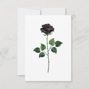 Carte Fleur rose noire