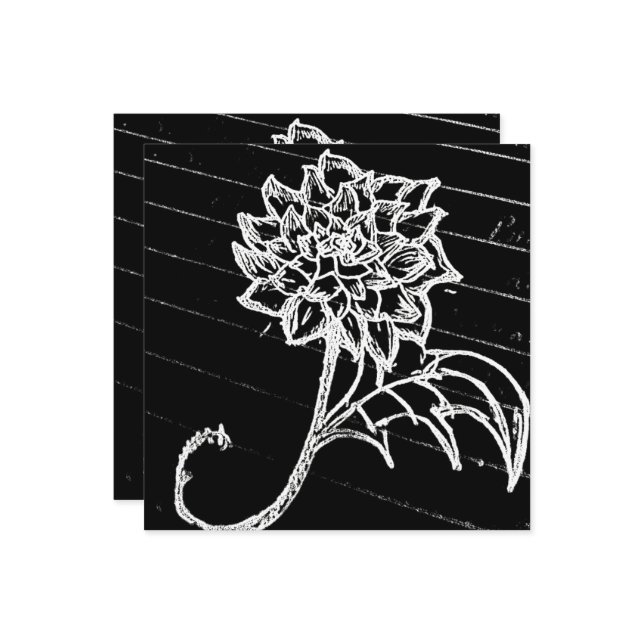 Carte fleur rose noire yaie goth emo (Devant/Arrière en situation)