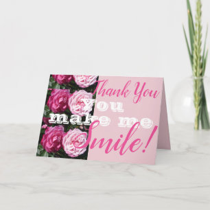 Carte Fleur rose rose Vous Me Faites Sourire