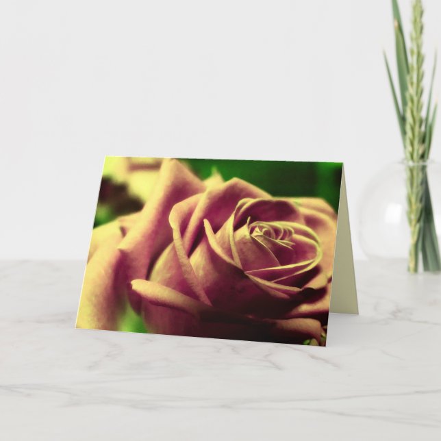 Carte Fleur Rose vintage (Devant)