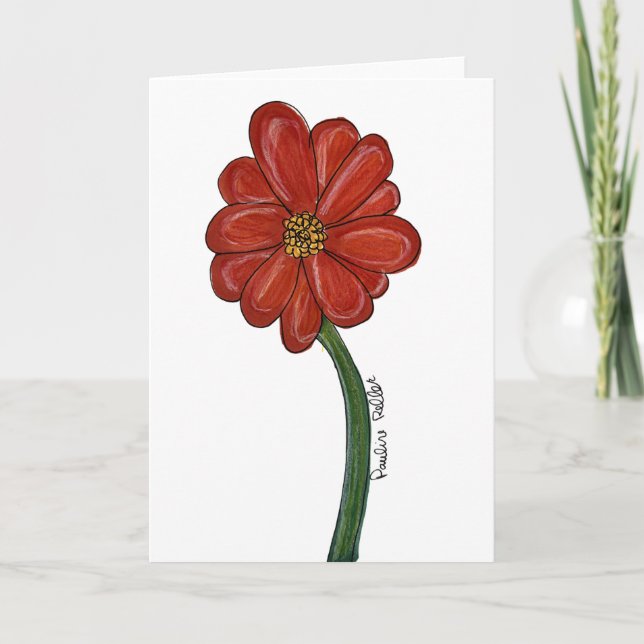 Carte Fleur Rouge (Devant)