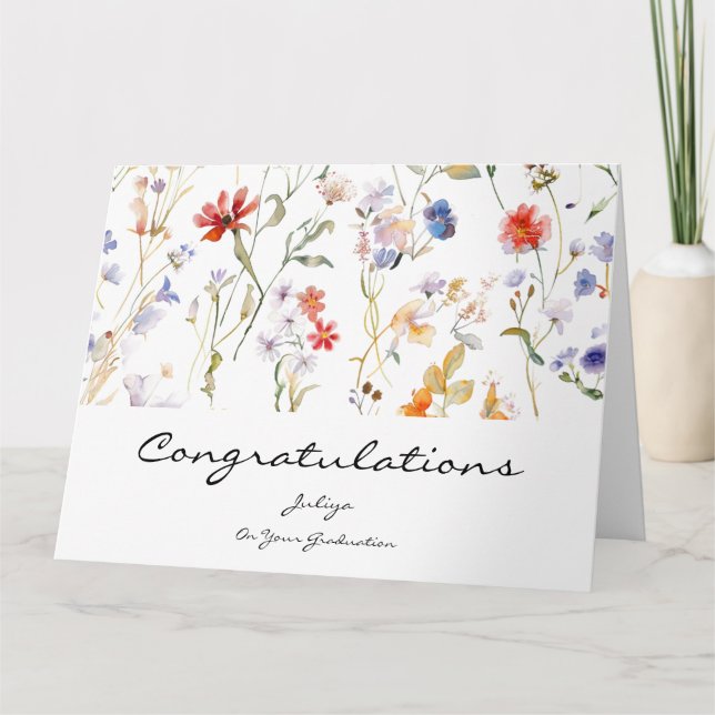 Carte Fleur sauvage Accueil Graduation (Devant)