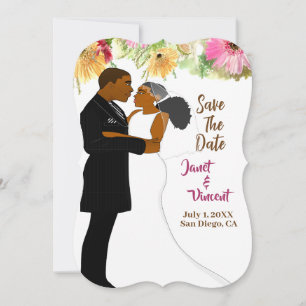 Carte Fleur sauvage Africain Américain Mariage Sauvegard