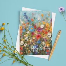 Fleur sauvage Anniversaire ou toute occasion Texte