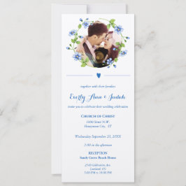 Carte Fleur sauvage bleu  Floral Mariage