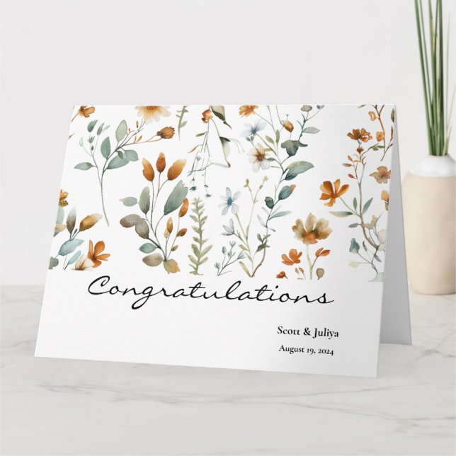 Carte Fleur sauvage Boho accueil mariage (Devant)