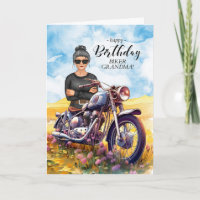 Fleur sauvage de moto grand-mère Biker Anniversair