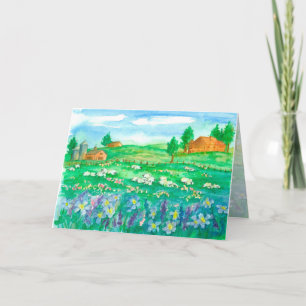 Carte Fleur sauvage du mouton Meadow Joyeux anniversaire