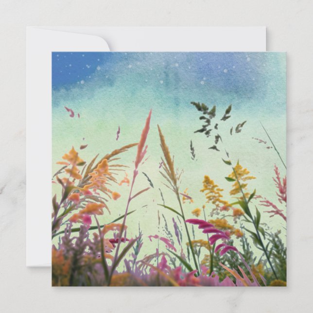 Carte Fleur sauvage Et Étoiles (Devant)