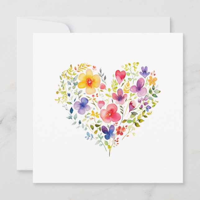 Carte Fleur sauvage Floral Toutes les occasions Note Car (Devant)