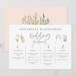 Carte Fleur sauvage girly mariage week-end itinéraire mo