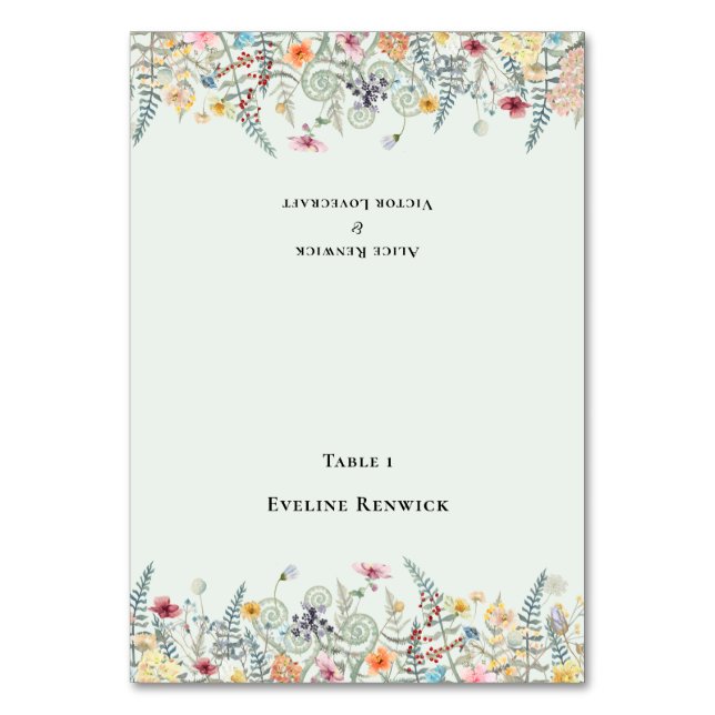 Carte fleur sauvage Mariage vert Mint (Par défaut)