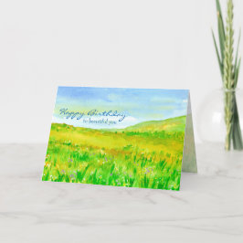 Carte Fleur sauvage Meadow Prairie Joyeux anniversaire