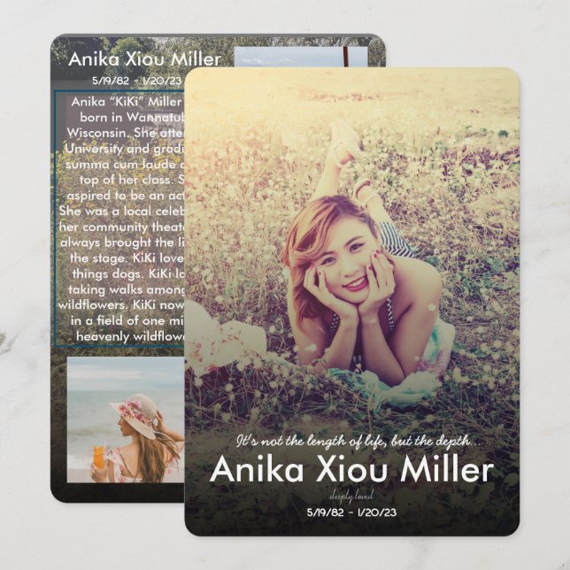 Carte fleur sauvage Memorial Flat (Devant / Derrière)