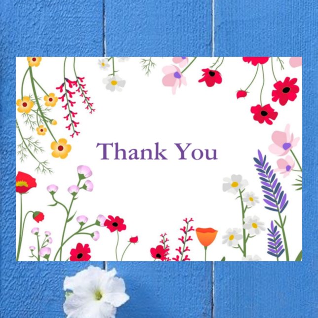 Carte Fleur sauvage merci (Créateur téléchargé)