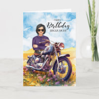 Fleur sauvage Moto Maman Biker Anniversaire