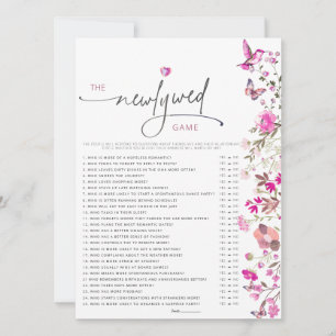 Carte Fleur sauvage rose Fête des mariées nouvellement m