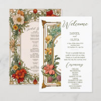 Fleur sauvage Victorian Ornate Border Wedding Prog