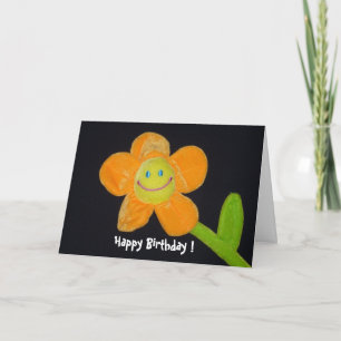 Carte fleur souriante
