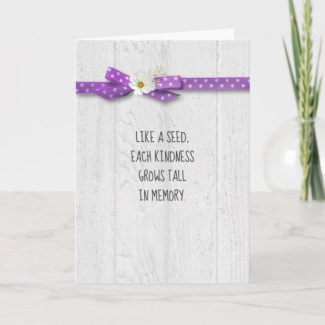 Carte fleur sur poka point bow merci (Devant)