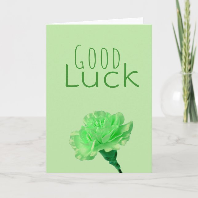 Carte Fleur Verte Bonne Chance (Devant)