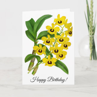 Carte Fleur vintage Jaune Personnalisée