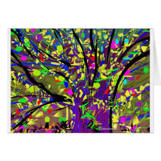 Carte fleurissante abstraite d'arbre de confettis