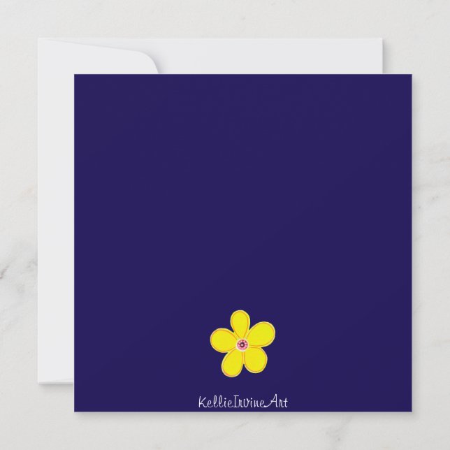 Carte Fleuron d'art jaune brillant (Dos)