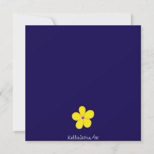 Carte Fleuron d'art jaune brillant