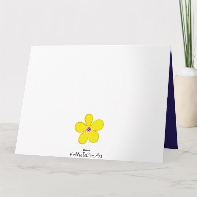 Carte Fleuron d'art jaune brillant (Dos)