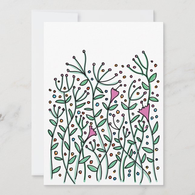 Carte Fleurs à main vintage (Devant)