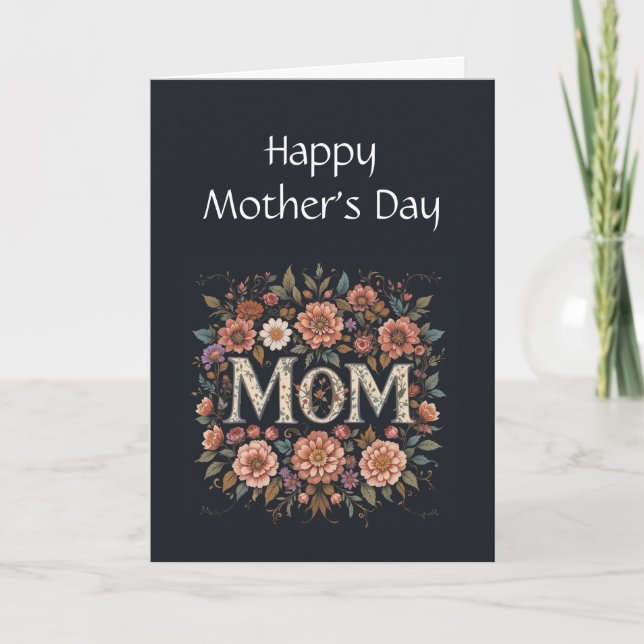 Carte Fleurs amusantes de la fête des mères pour la mère (Devant)