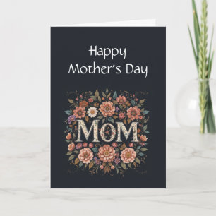 Carte Fleurs amusantes de la fête des mères pour la mère