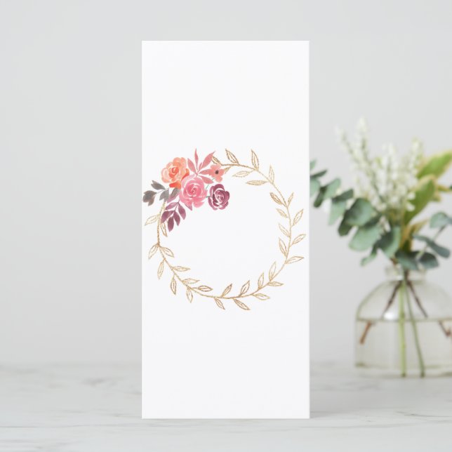 Carte Fleurs Aquarelle Cadre Fleurs Aquarelle (Debout devant)