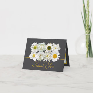 Carte Fleurs Botaniques Blanches Modernes Remerciement É