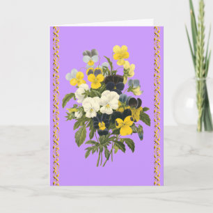 Carte Fleurs botaniques de violettes de joyeux