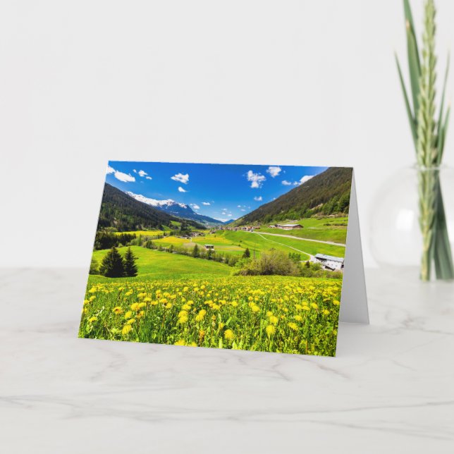 Carte Fleurs | Canton des Grisons de Dandelion, Suisse (Devant)
