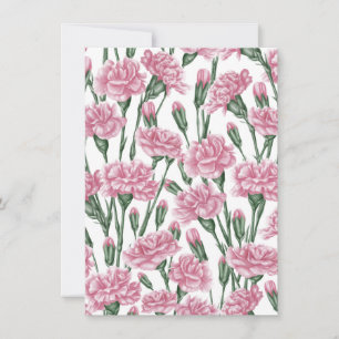 Carte Fleurs carnations roses