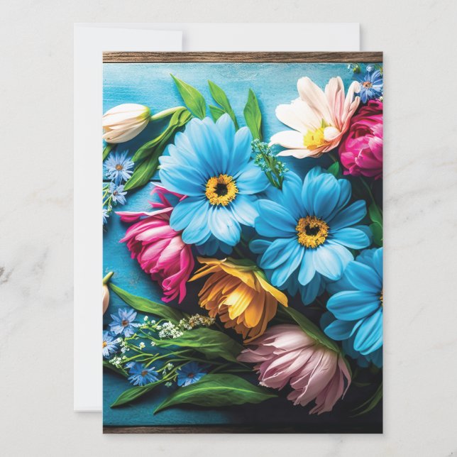 Carte Fleurs colorées (Devant)