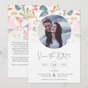 Carte Fleurs colorées mariages fantaisie Photo classique