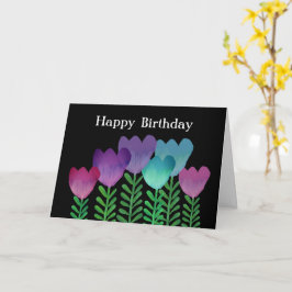 Carte Fleurs colorées mignonnes Joyeux anniversaire